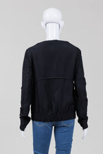 Load image into Gallery viewer, AllSaints Black Collarless Bomber Jacket (6)
