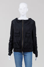 Load image into Gallery viewer, AllSaints Black Collarless Bomber Jacket (6)

