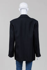Load image into Gallery viewer, Sandro Black Double Breasted Tuxedo Jacket (42)
