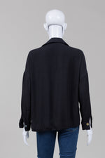 Load image into Gallery viewer, Massimo Dutti Black Popover Top w/ Patch Pockets (S)
