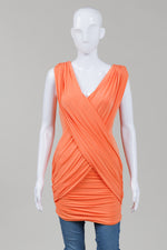 Load image into Gallery viewer, BCBGMaxAzria Sherbert Sleeveless Grecian Look Top (XS) *New w/ tags $218
