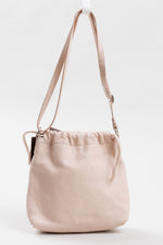 Load image into Gallery viewer, Roots baby pink pebble leather drawstring bucket bag. *New w/ tags
