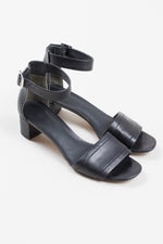 Load image into Gallery viewer, Vince black leather block heeled sandals. Very good condition. (7)
