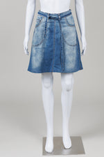 Load image into Gallery viewer, Pilcro/Anthropologie Denim Belted A-line Skirt (2)
