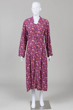 Load image into Gallery viewer, April Cornell Purple Floral Maxi Dress (L)
