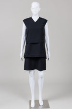 Load image into Gallery viewer, Helmut Lang Black Tiered Shift Dress (2)
