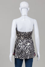 Load image into Gallery viewer, Sky Animal Print Halter Top w/ Chain Detail (L)
