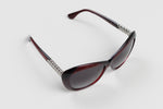 Load image into Gallery viewer, David Yurman Oxblood sunglasses, silver braided detail.
