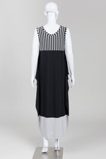 Load image into Gallery viewer, Kedziorek Black/Grey Stripe/Solid Colorblock Sleeveless Dress (36, 38, 40 available) *New $250
