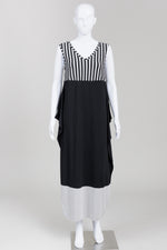 Load image into Gallery viewer, Kedziorek Black/Grey Stripe/Solid Colorblock Sleeveless Dress (36, 38, 40 available) *New $250

