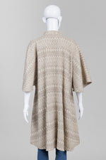 Load image into Gallery viewer, Custom Made Beige/Brown Wool Jacquard Cape Sleeve Coat
