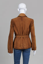 Load image into Gallery viewer, Mitica San Lorezon Tobacco Suede Belted Jacket (42)

