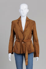Load image into Gallery viewer, Mitica San Lorezon Tobacco Suede Belted Jacket (42)
