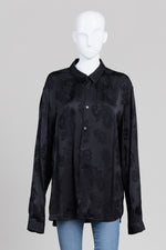 Load image into Gallery viewer, The Kooples Black Satin Floral jacquard Shirt (XL)
