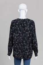 Load image into Gallery viewer, Gerry Weber Black Scribble Print Long Sleeve Tunic Top (42)
