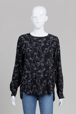 Load image into Gallery viewer, Gerry Weber Black Scribble Print Long Sleeve Tunic Top (42)
