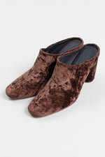 Load image into Gallery viewer, Rachel Comey Brown Crushed Velvet  Heeled Mules (10)
