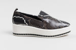 Load image into Gallery viewer, Karl Lagerfeld Charcoal Snakeprint Platform Slip On Shoes (5.5B)
