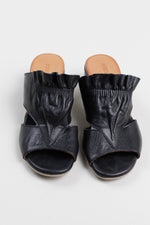 Load image into Gallery viewer, Roamers Black Leather Mules w/ Stacked Block Heel (36)
