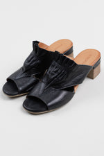 Load image into Gallery viewer, Roamers Black Leather Mules w/ Stacked Block Heel (36)
