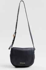 Load image into Gallery viewer, Michael Kors Black Leather Saddle w/ crossbody strap
