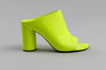 Load image into Gallery viewer, Vetements Neon Yellow Leather 4” Block Mule (40) *Stained/marked sole
