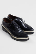 Load image into Gallery viewer, Acne Studio Black Leather Oxfords Pointed (37)
