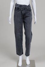 Load image into Gallery viewer, Agolde grey criss cross straight leg jeans (22)
