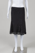 Load image into Gallery viewer, Alexandra Bartlett black &amp; taupe dot fluted skirt (10)
