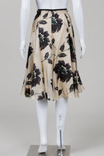 Load image into Gallery viewer, DKNY beige silk floral circle skirt (12)
