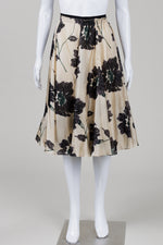 Load image into Gallery viewer, DKNY beige silk floral circle skirt (12)
