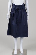 Load image into Gallery viewer, IVKO navy blue midi skirt with belt &amp; pockets (XXL)
