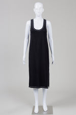 Load image into Gallery viewer, Rag &amp; Bone black jersey tank dress with white stitching (S)
