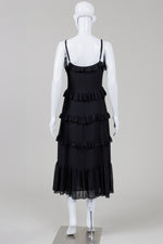 Load image into Gallery viewer, Michael Michael Kors black organza ruffle sundress (S)
