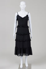 Load image into Gallery viewer, Michael Michael Kors black organza ruffle sundress (S)
