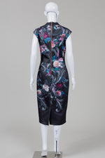 Load image into Gallery viewer, Ted Baker charcoal floral cap sleeved sheath dress (3)
