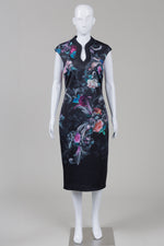 Load image into Gallery viewer, Ted Baker charcoal floral cap sleeved sheath dress (3)
