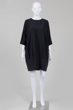 Load image into Gallery viewer, COS black 3/4 sleeve bubble dress (6)

