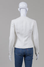 Load image into Gallery viewer, Christian Dior vintage white jaquard fitted zip front jacket (made in USA) (2)
