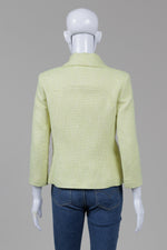 Load image into Gallery viewer, Ted Baker neon green metalic tweed moto jacket (2)
