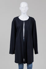 Load image into Gallery viewer, Eileen Fisher black open front collarless coat
