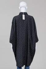 Load image into Gallery viewer, Paola Tricot black with white dots, wedge shape coat (L, XL) *New with tags $279
