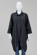 Load image into Gallery viewer, Paola Tricot black with white dots, wedge shape coat (L, XL) *New with tags $279
