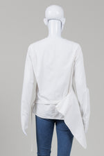 Load image into Gallery viewer, Dries Van Noten vintage, white, zip front, long sleeved asymetrical wrap jacket (40)
