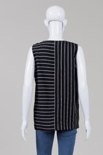 Load image into Gallery viewer, Naya black &amp; white stripe sleeveless shell (1) * New with tags
