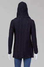 Load image into Gallery viewer, Massimo Dutti black cable knit open front cardigan (S)
