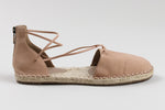 Load image into Gallery viewer, Eileen Fisher tan nubuck flat elastic zip back espadrilles (9.5) like new condition
