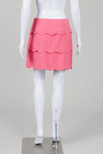 Load image into Gallery viewer, Sandro Pink Scallop Tiered Mini Skirt (3)
