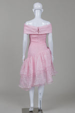 Load image into Gallery viewer, Komlies Vintage Pink Off Shoulder Tiered Dress
