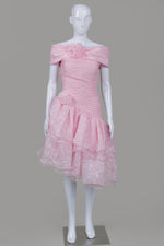 Load image into Gallery viewer, Komlies Vintage Pink Off Shoulder Tiered Dress
